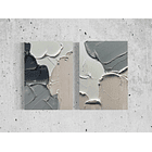 Cuadro Díptico Texturizado Minimalista: CENIZA ERRANTE 1