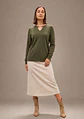 Camisola Knit com Abertura e Barra Dourada no Decote - Thumbnail 1