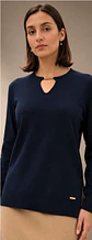Camisola Knit com Abertura e Barra Dourada no Decote - Thumbnail 8