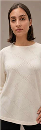 Camisola Knit com Padrão Losango Texturado - Thumbnail 4
