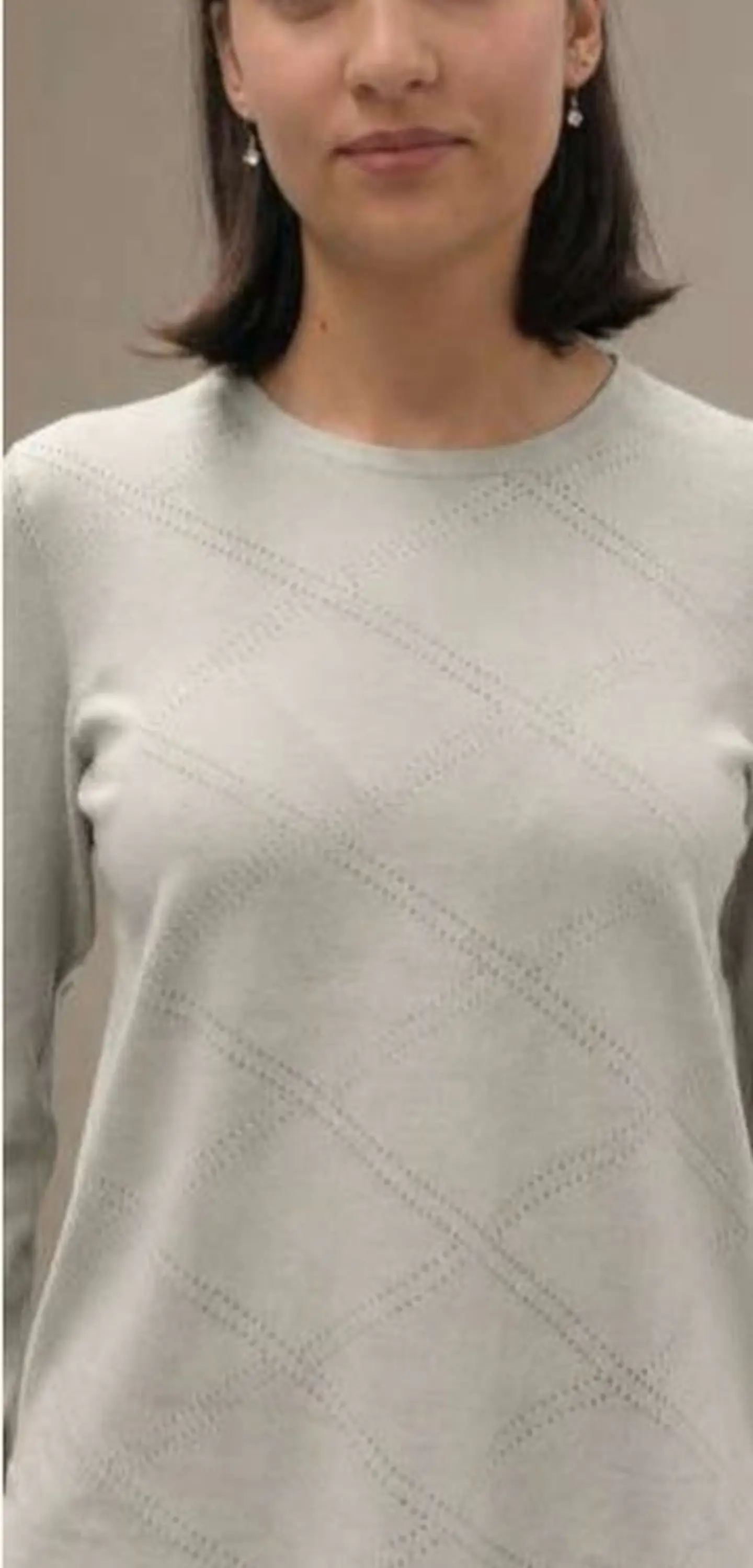 Camisola Knit com Padrão Losango Texturado 5