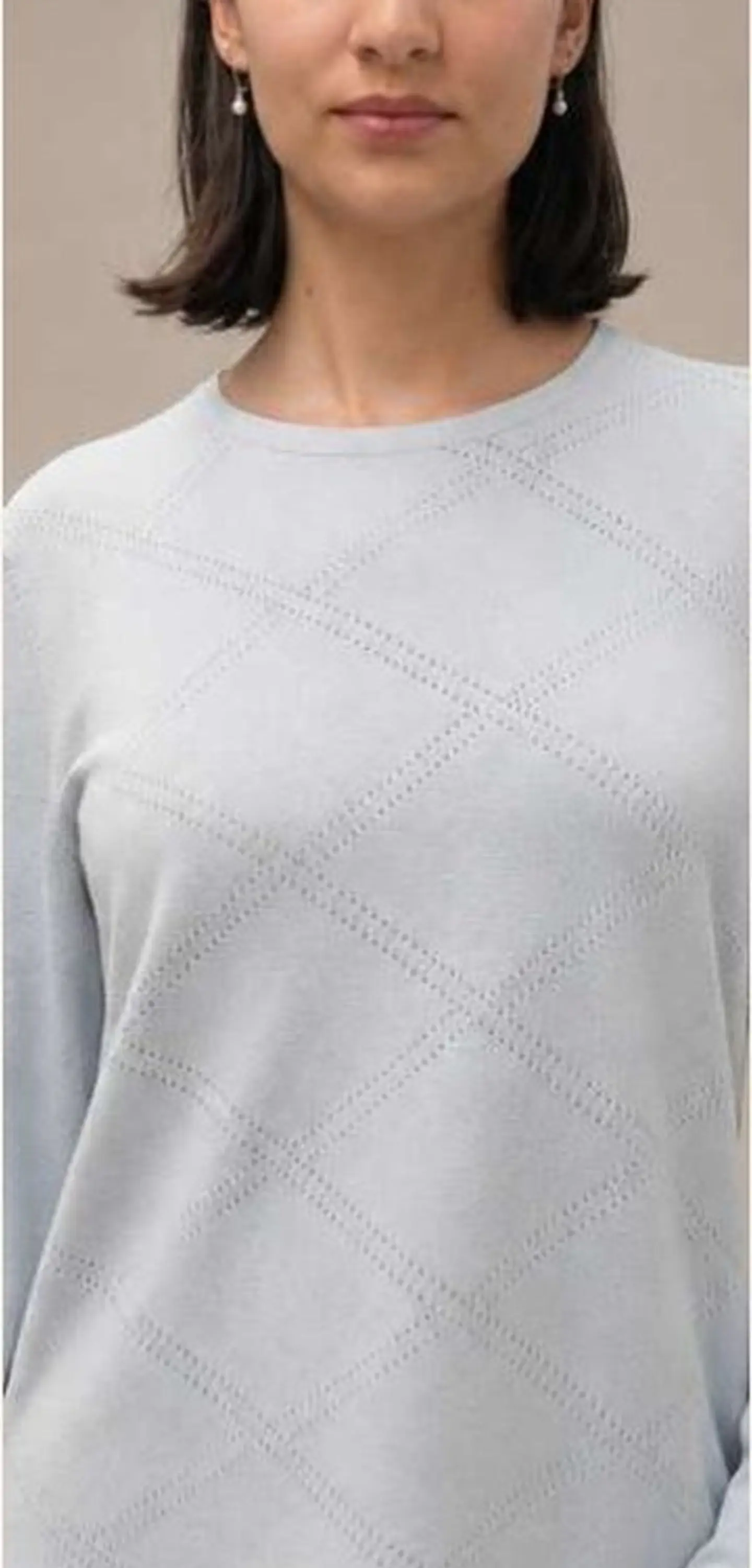 Camisola Knit com Padrão Losango Texturado 6