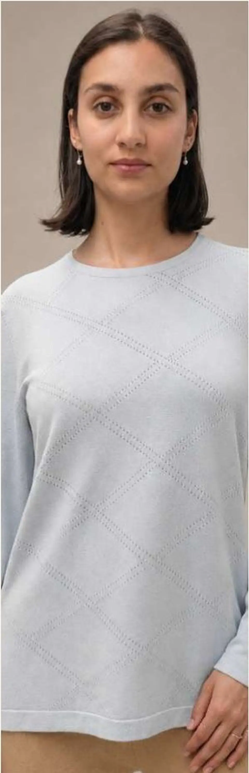 Camisola Knit com Padrão Losango Texturado 6