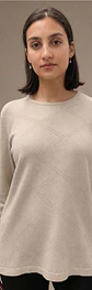 Camisola Knit com Padrão Losango Texturado - Thumbnail 7