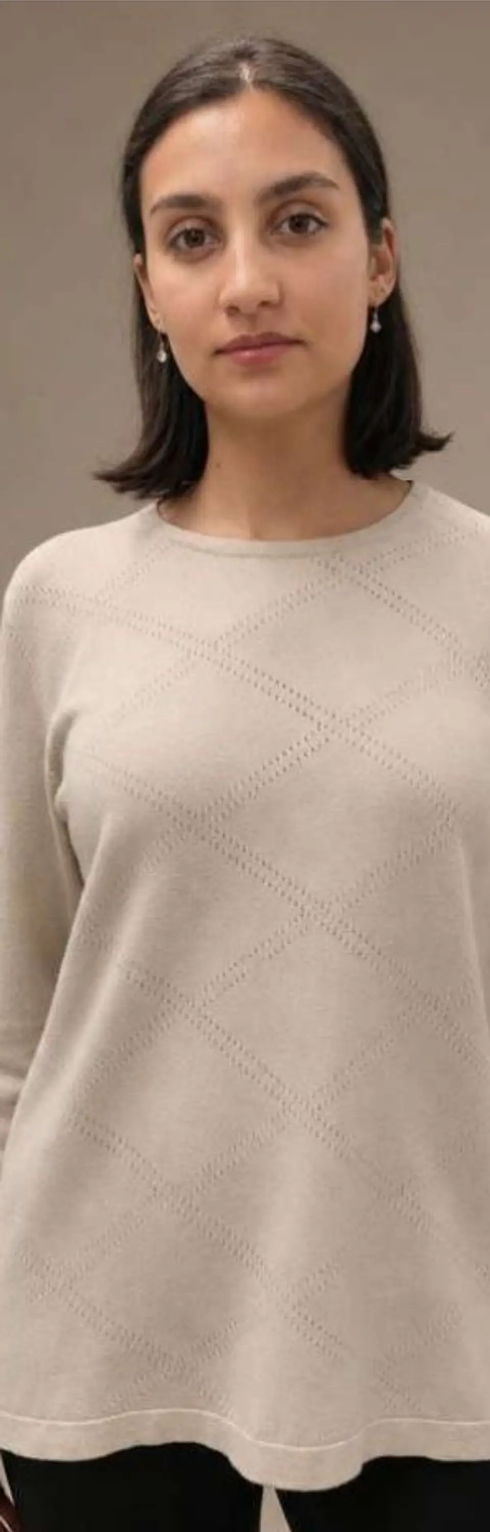 Camisola Knit com Padrão Losango Texturado 7