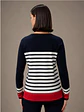 Camisola Knit às Riscas com Barra Vermelha - Thumbnail 3