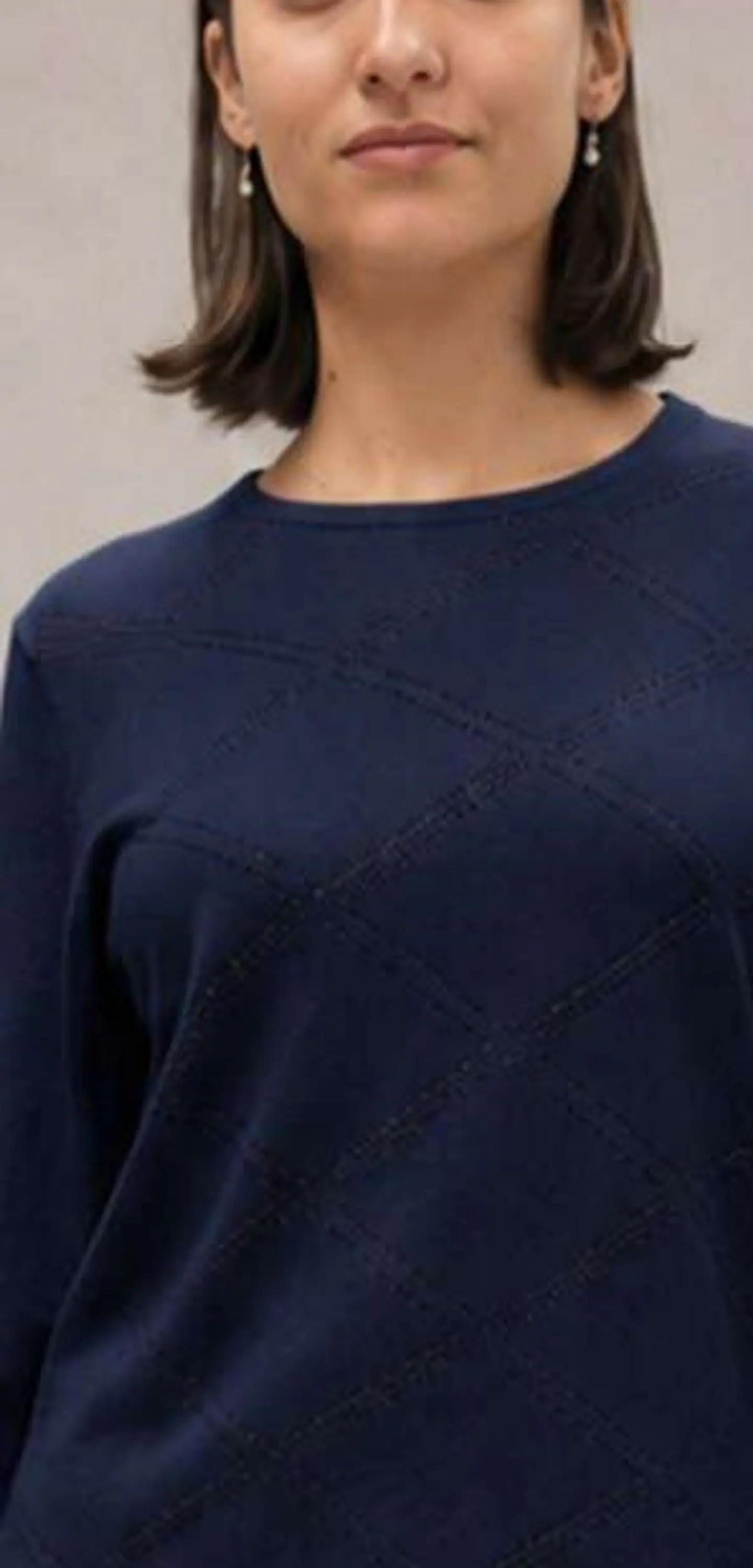 Camisola Knit com Padrão Losango Texturado 8