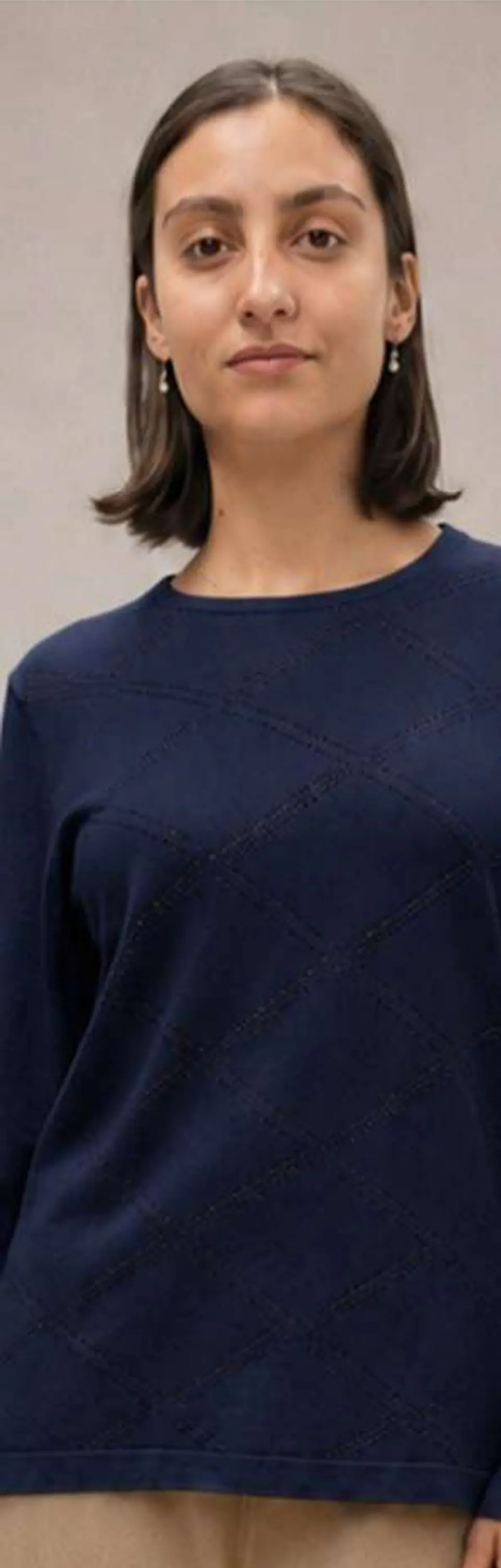 Camisola Knit com Padrão Losango Texturado 8