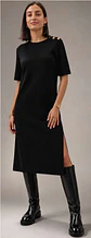 Vestido Knit Midi com Botões Dourados no Ombro - Thumbnail 7