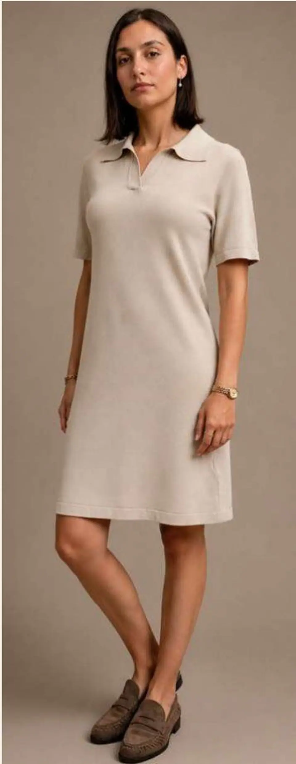 Vestido Knit Gola Polo Manga Curta 4