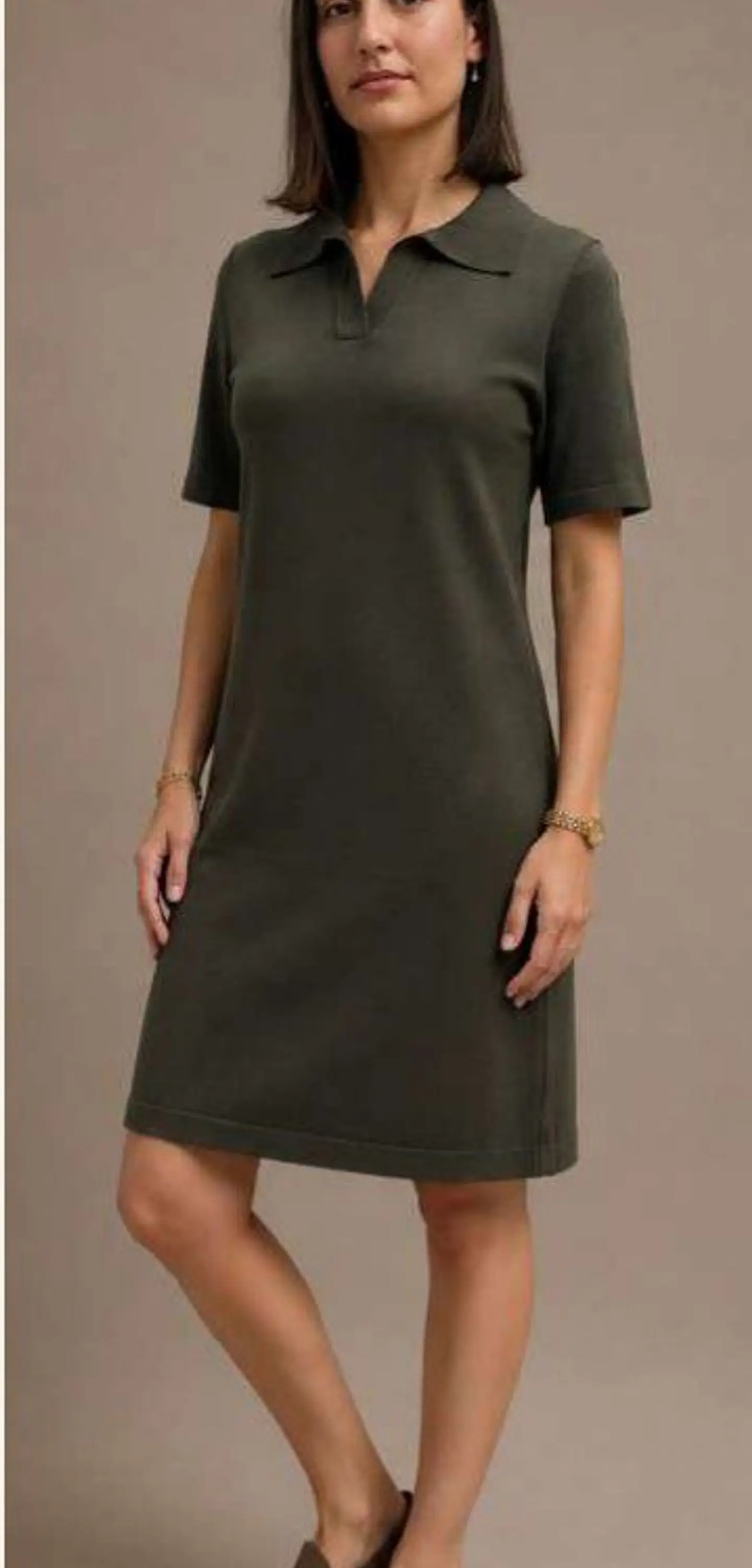 Vestido Knit Gola Polo Manga Curta 6
