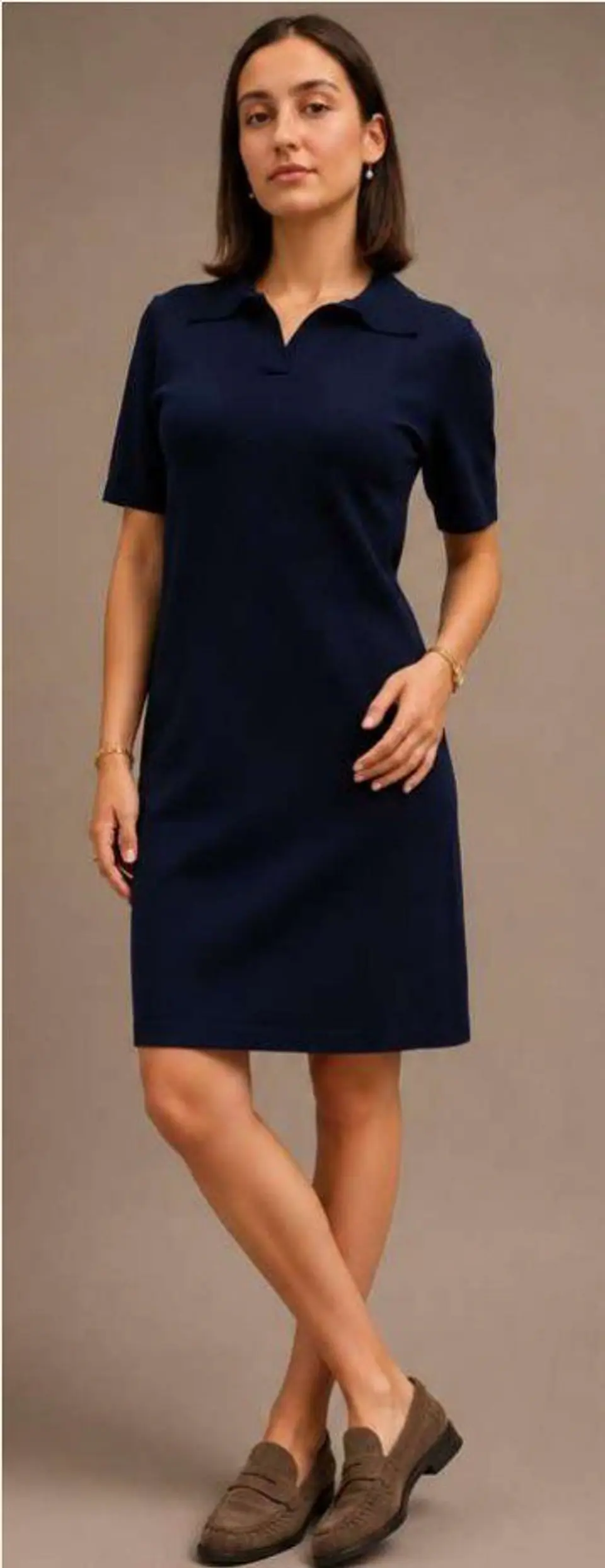 Vestido Knit Gola Polo Manga Curta 7