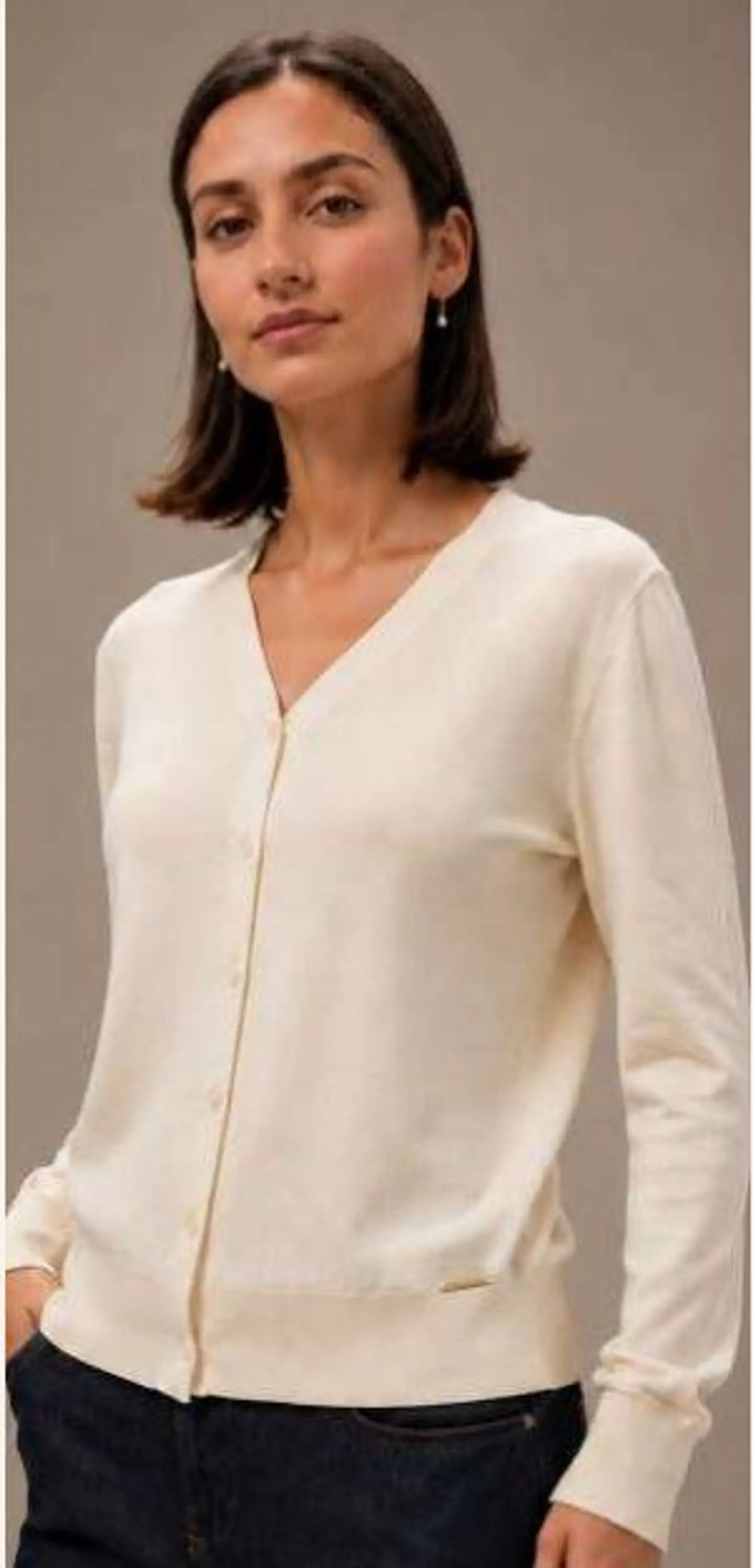Cardigan Knit Decote em V 5