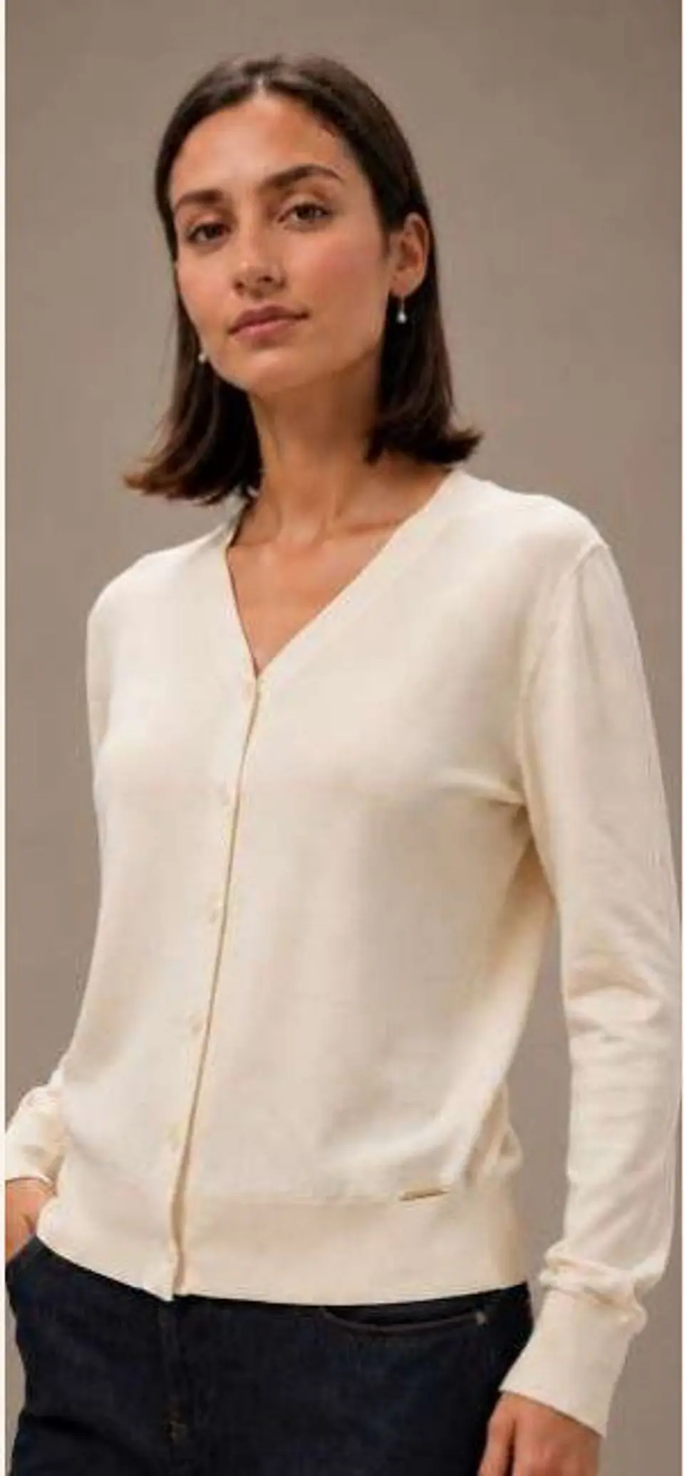 Cardigan Knit Decote em V 5