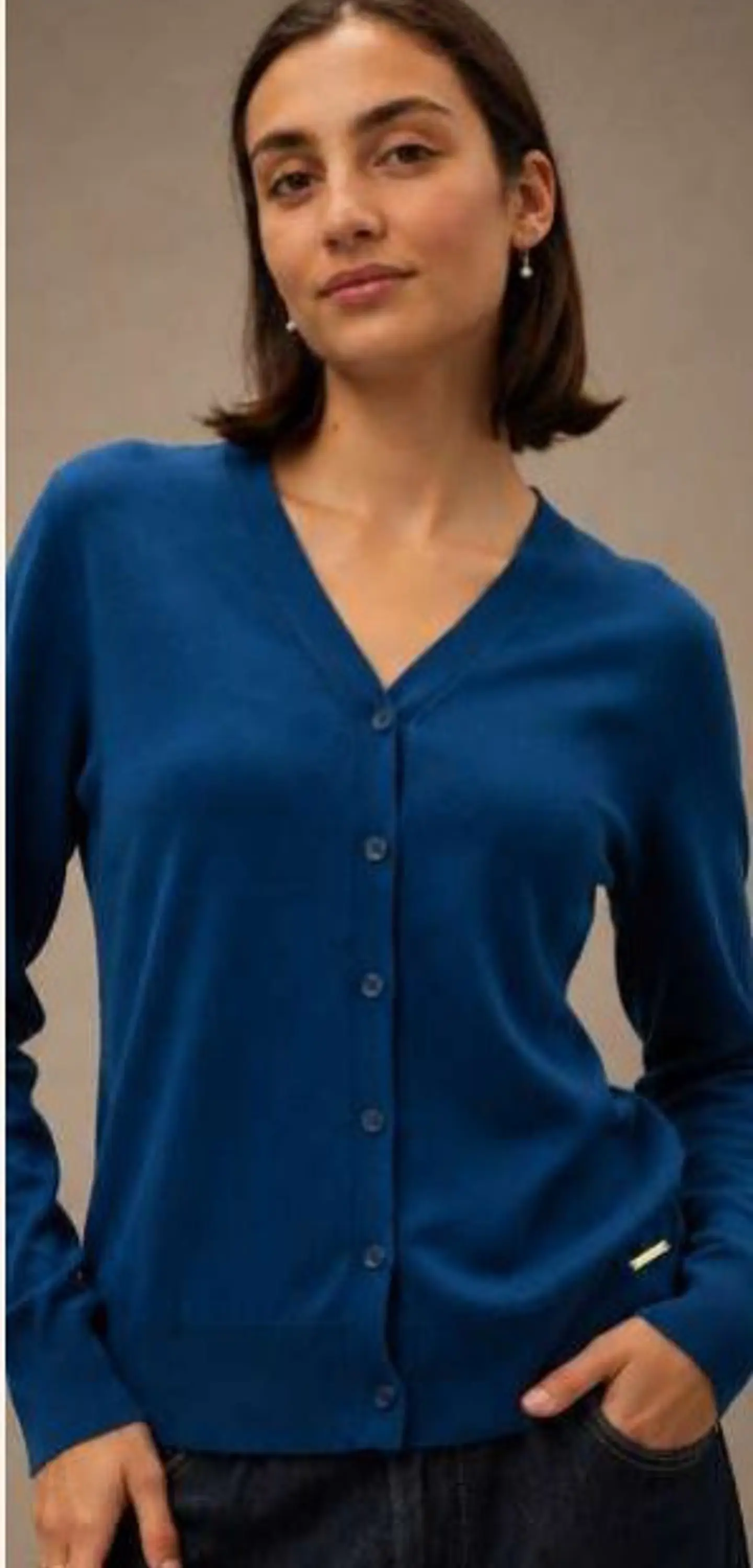 Cardigan Knit Decote em V 9