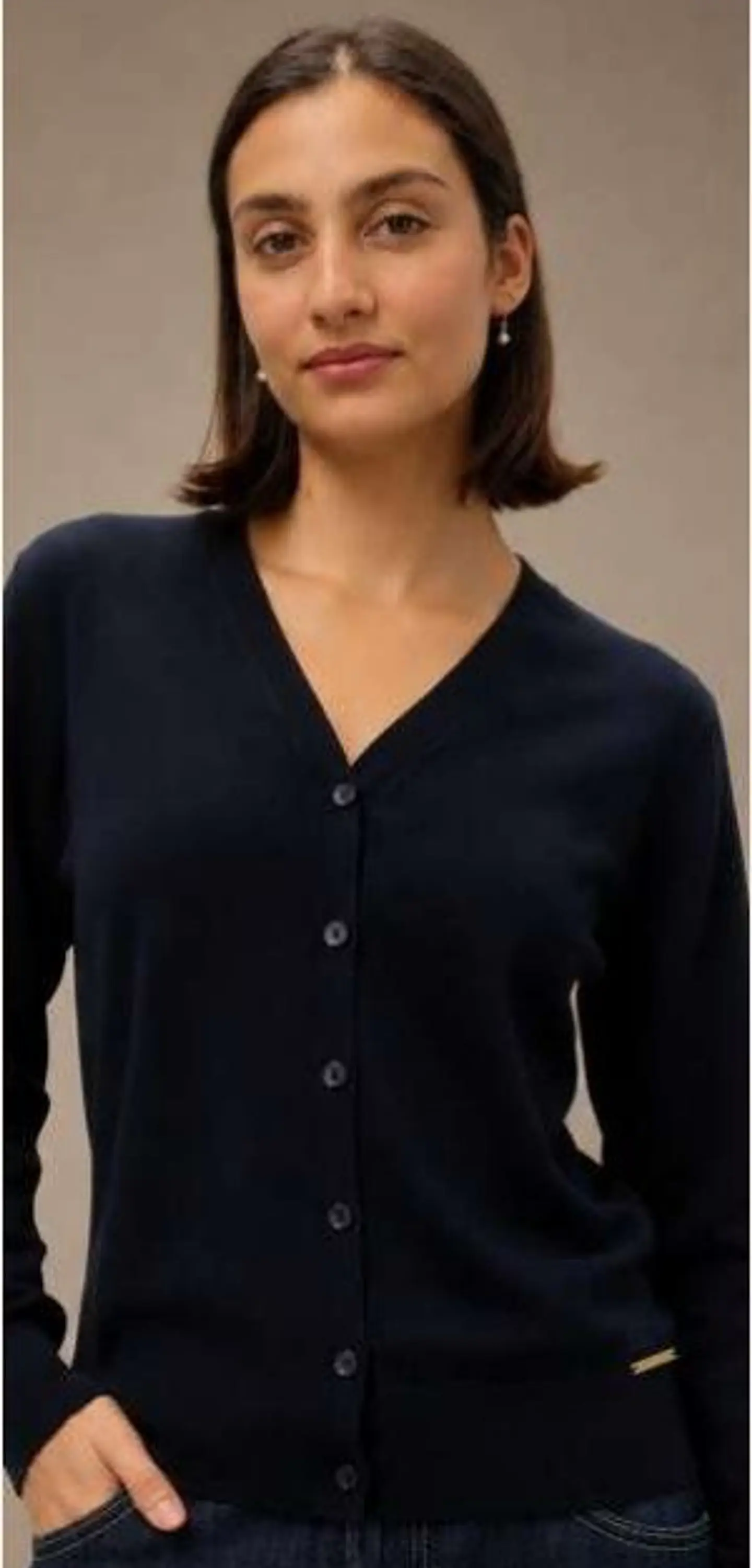 Cardigan Knit Decote em V 13