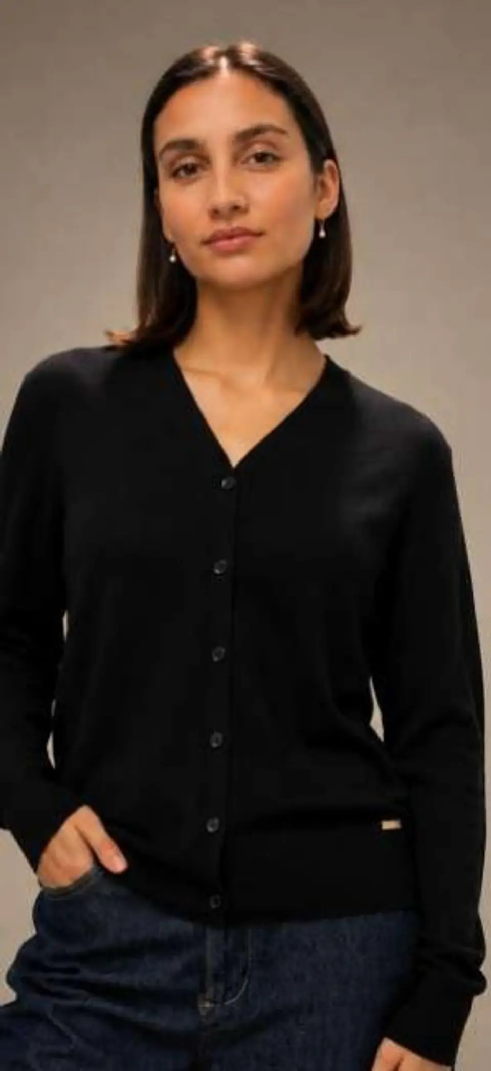 Cardigan Knit Decote em V 14