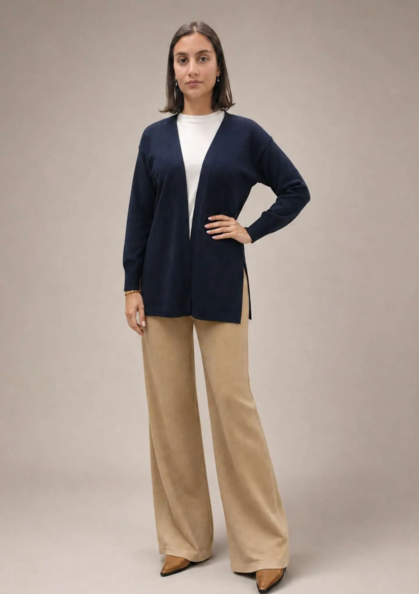 Casaco Knit Comprido Aberto 1