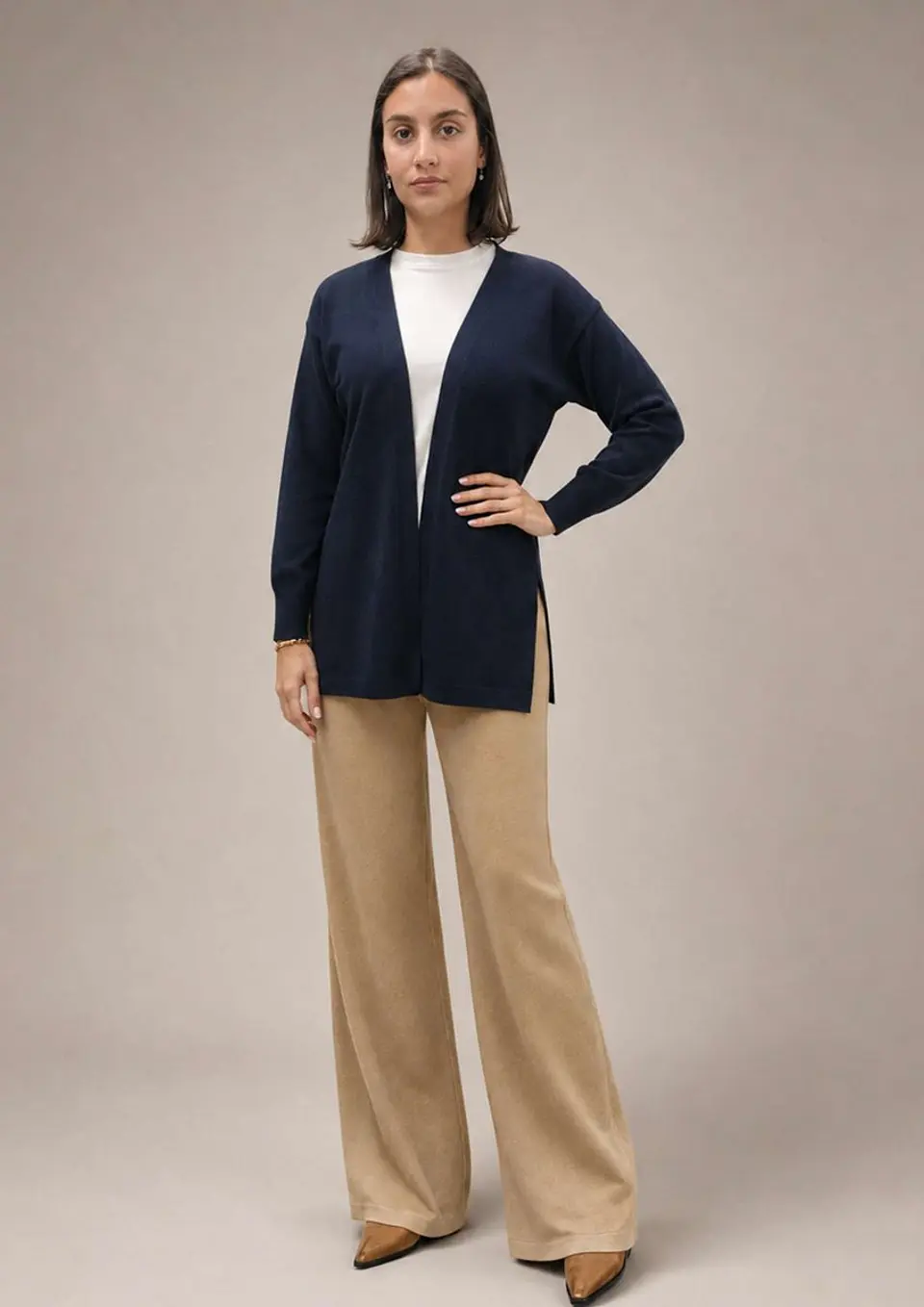 Casaco Knit Comprido Aberto 1