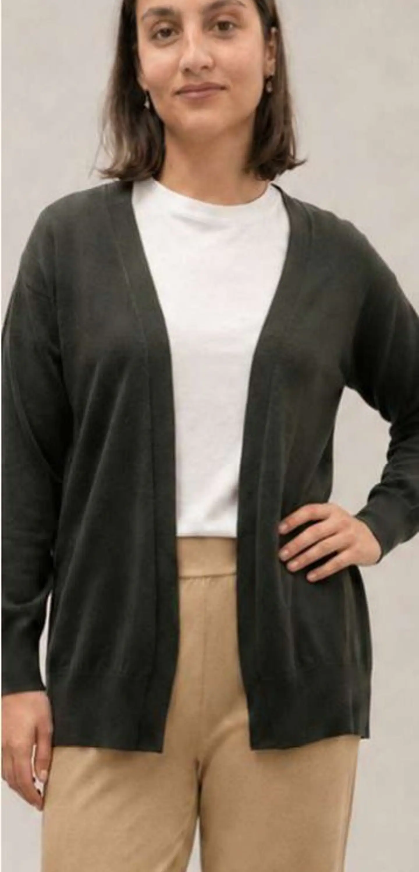 Casaco Knit Comprido Aberto 7