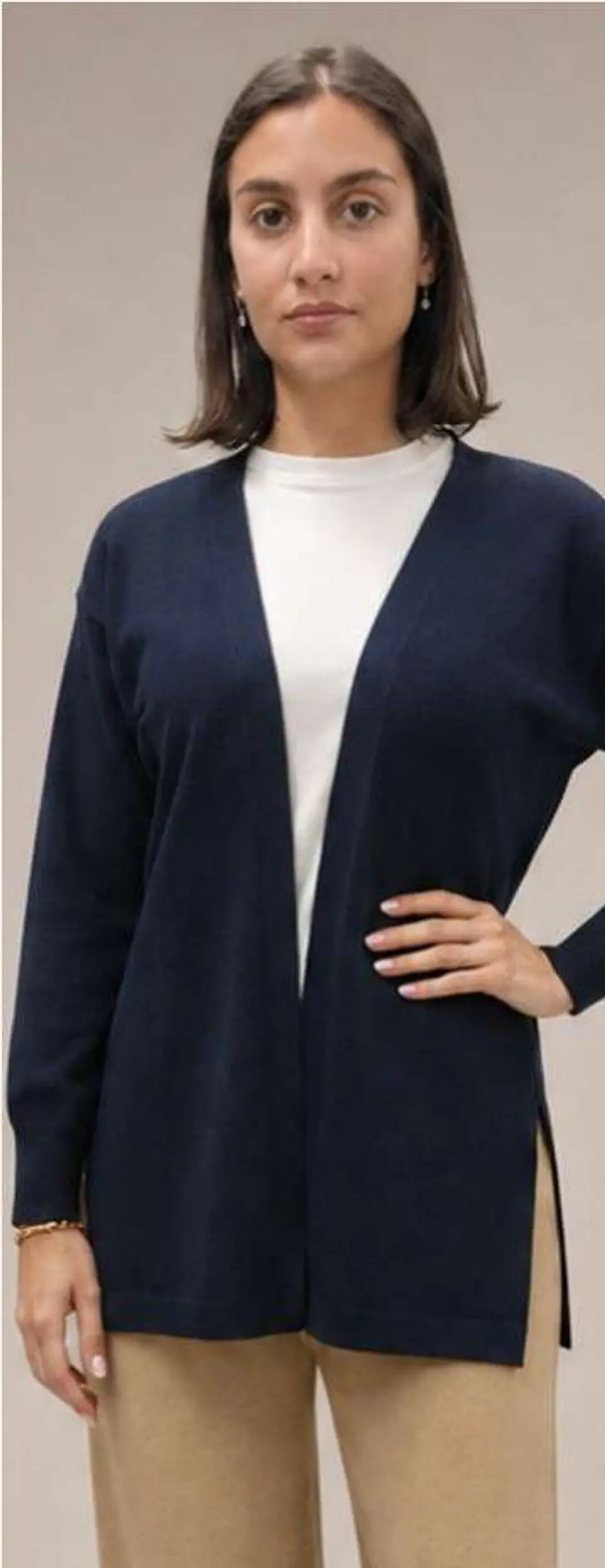 Casaco Knit Comprido Aberto 8