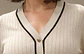 Cardigan Knit Canelado com Debrum em Contraste - Thumbnail 4