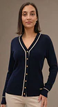 Cardigan Knit Canelado com Debrum em Contraste - Thumbnail 7