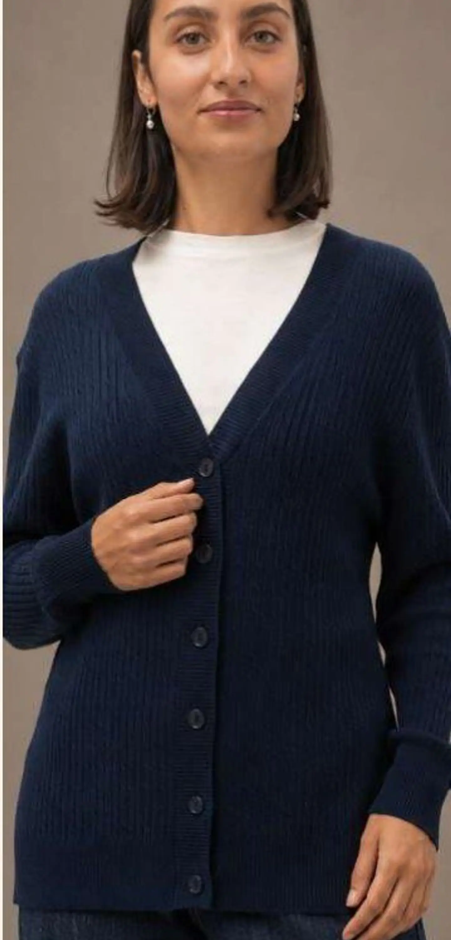 Cardigan Knit Entrançado Decote em V 5
