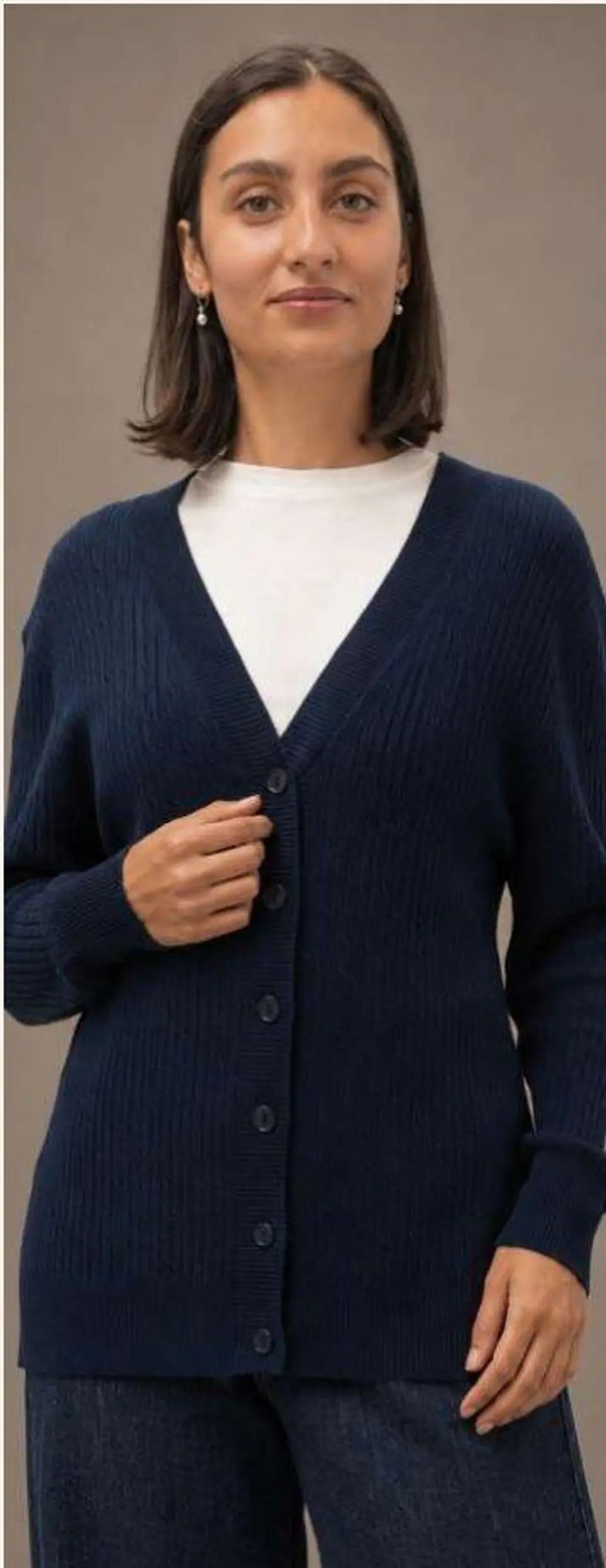 Cardigan Knit Entrançado Decote em V 5
