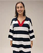 Camisola Knit às Riscas Gola Polo Decote em V - Thumbnail 6
