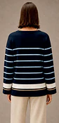 Camisola Knit às Riscas com Corrente Dourada no Decote - Thumbnail 3