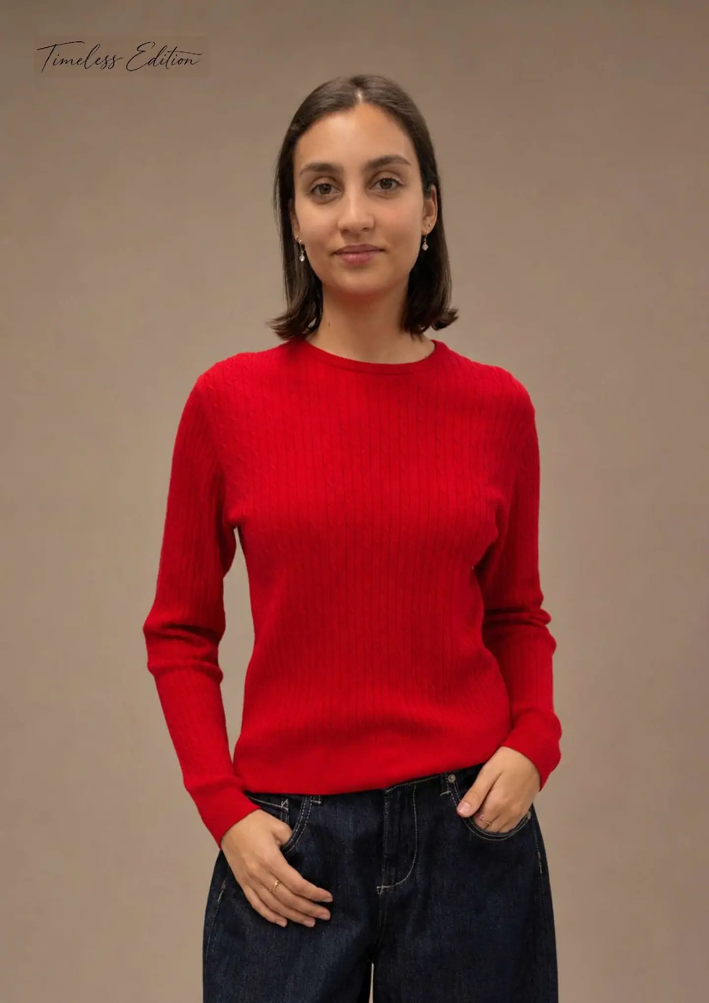 Camisola Knit Entrançada Decote Redondo 1