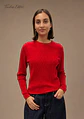 Camisola Knit Entrançada Decote Redondo - Thumbnail 1