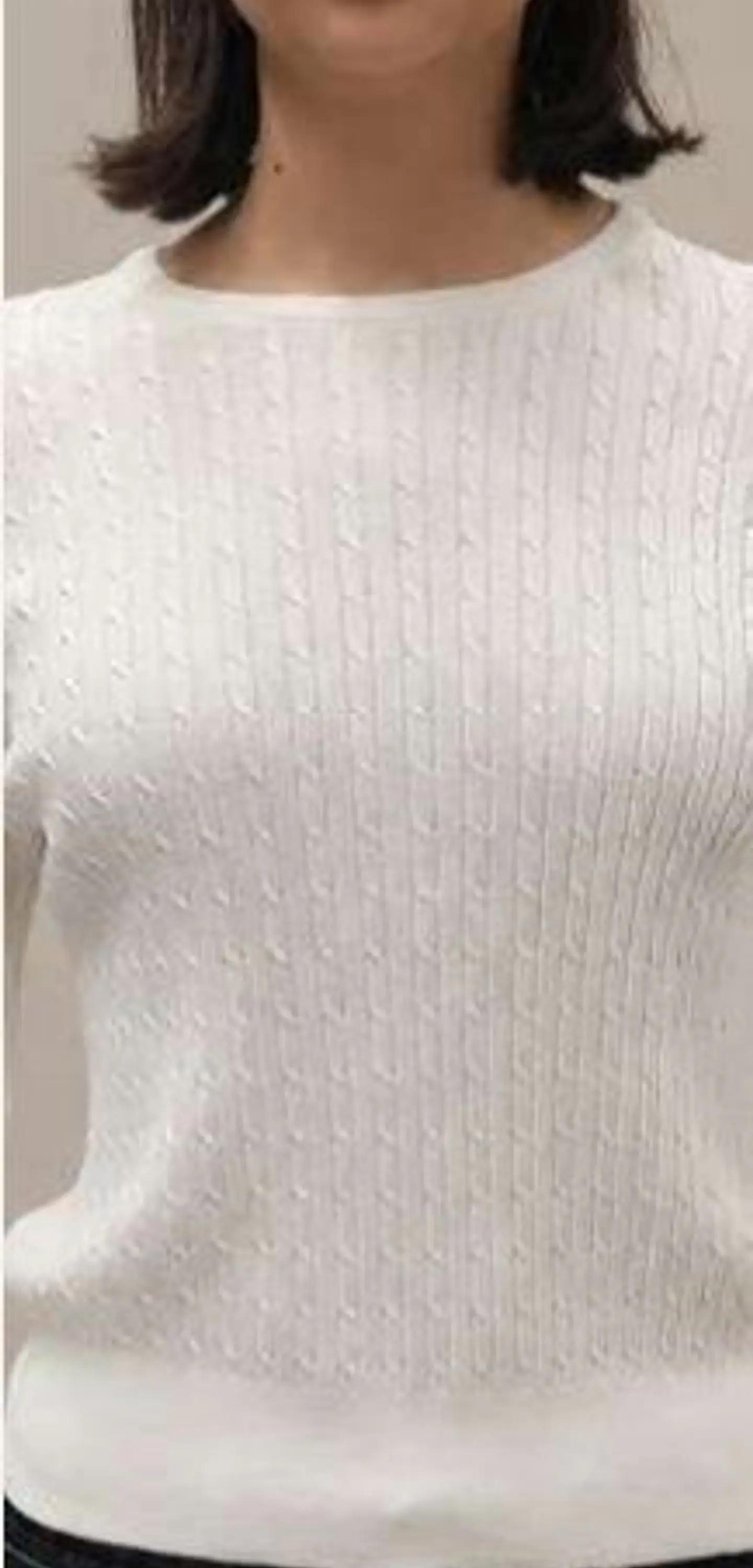 Camisola Knit Entrançada Decote Redondo 5