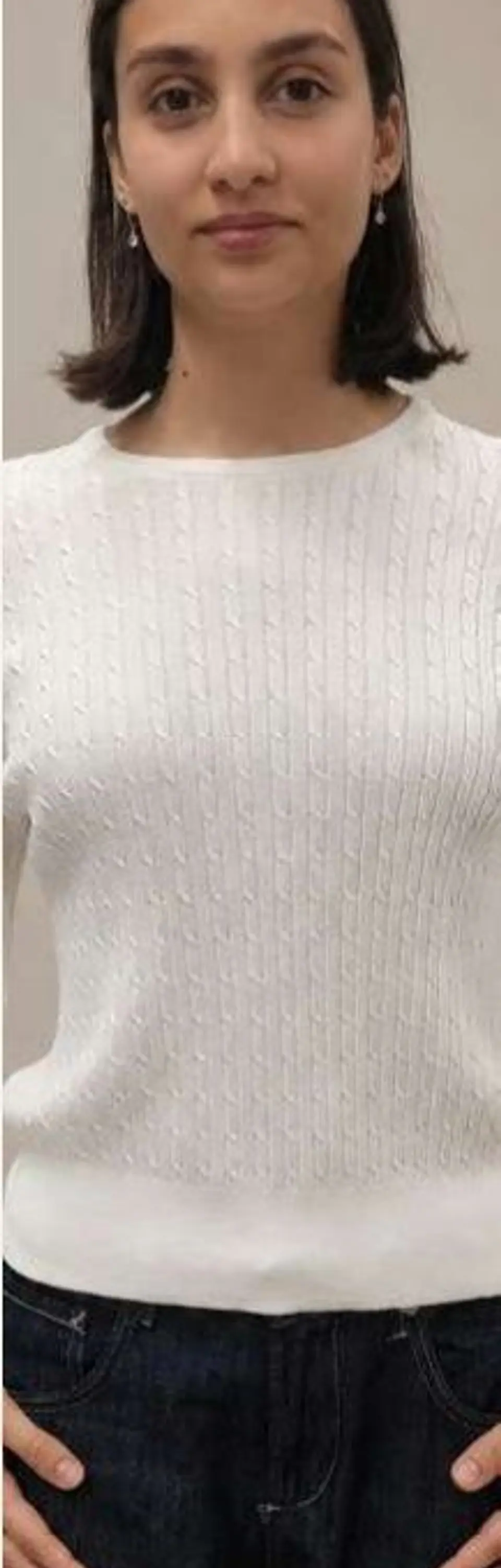 Camisola Knit Entrançada Decote Redondo 5