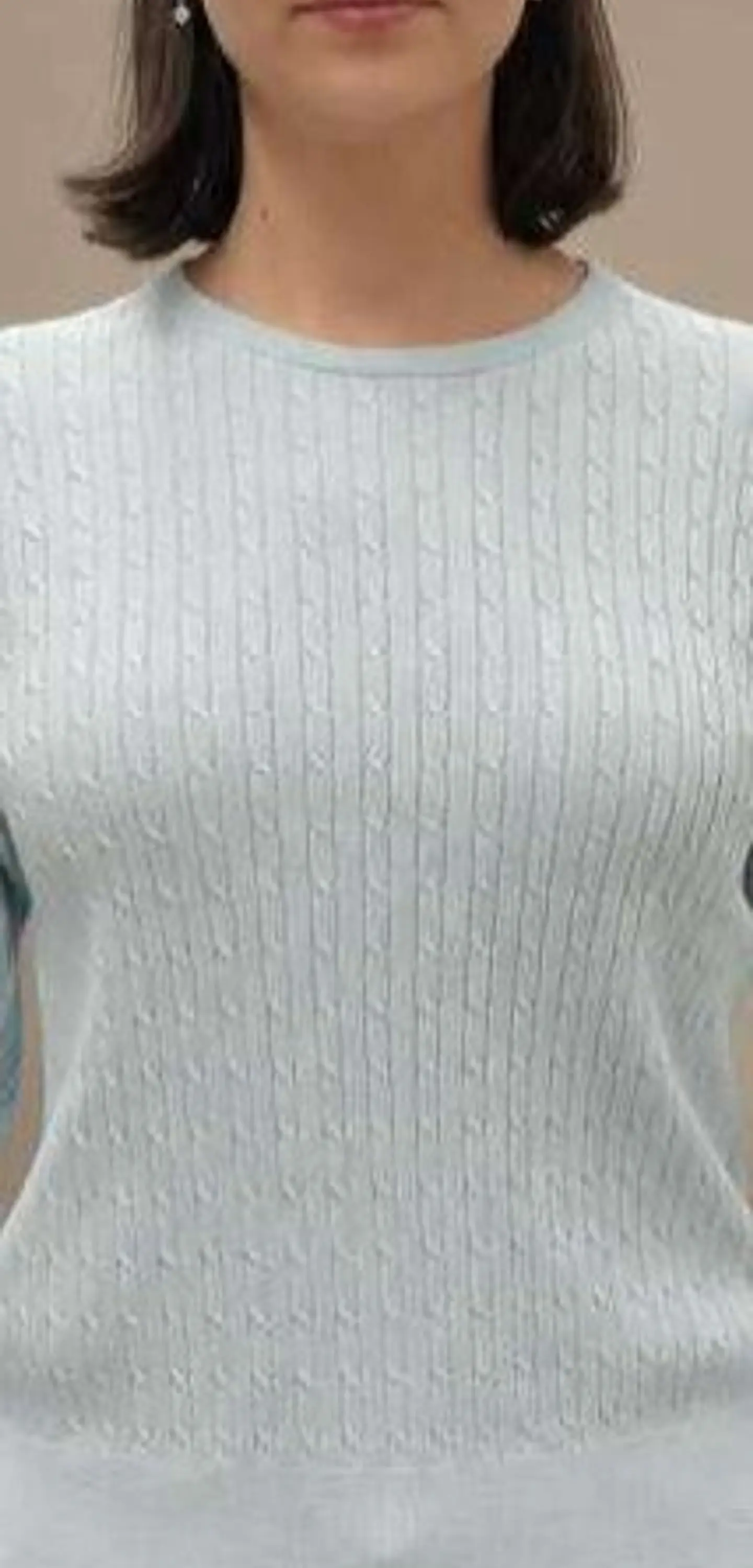 Camisola Knit Entrançada Decote Redondo 6