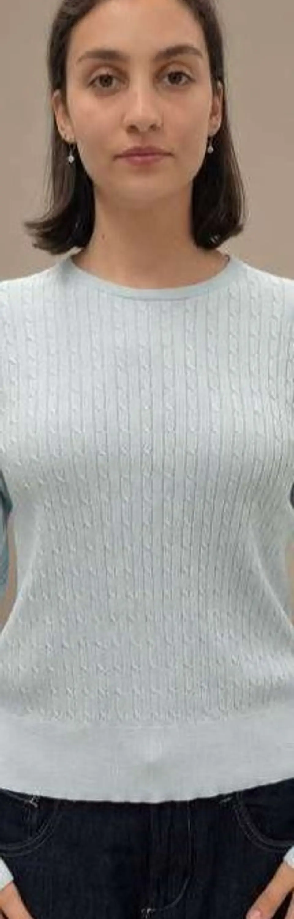 Camisola Knit Entrançada Decote Redondo 6