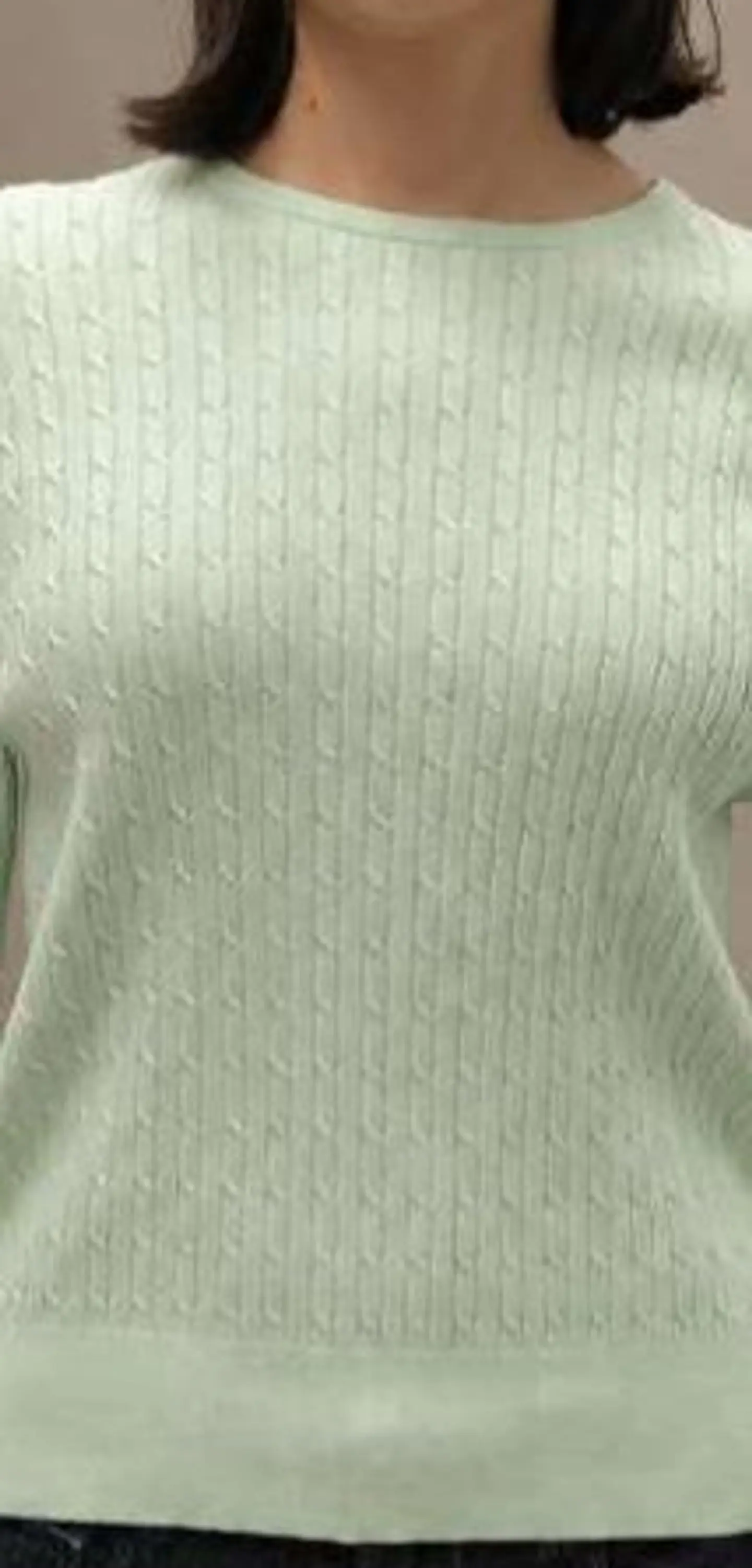 Camisola Knit Entrançada Decote Redondo 8