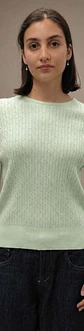 Camisola Knit Entrançada Decote Redondo - Thumbnail 8