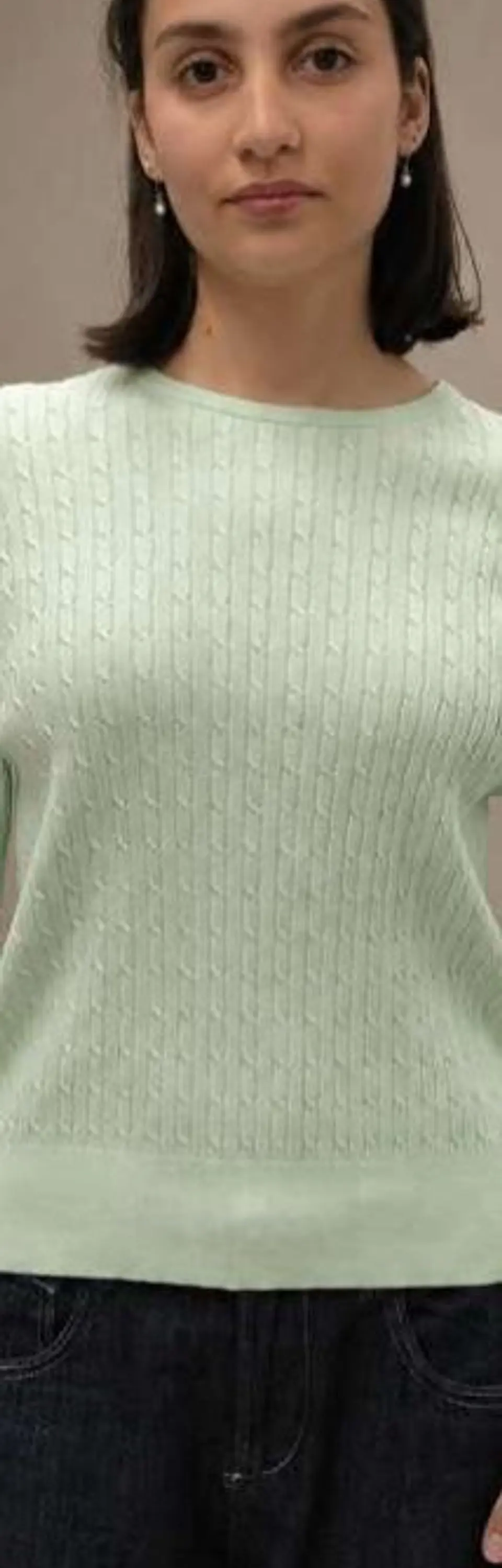 Camisola Knit Entrançada Decote Redondo 8