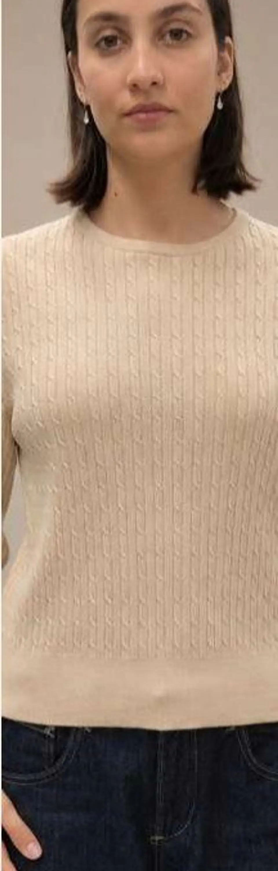 Camisola Knit Entrançada Decote Redondo 9