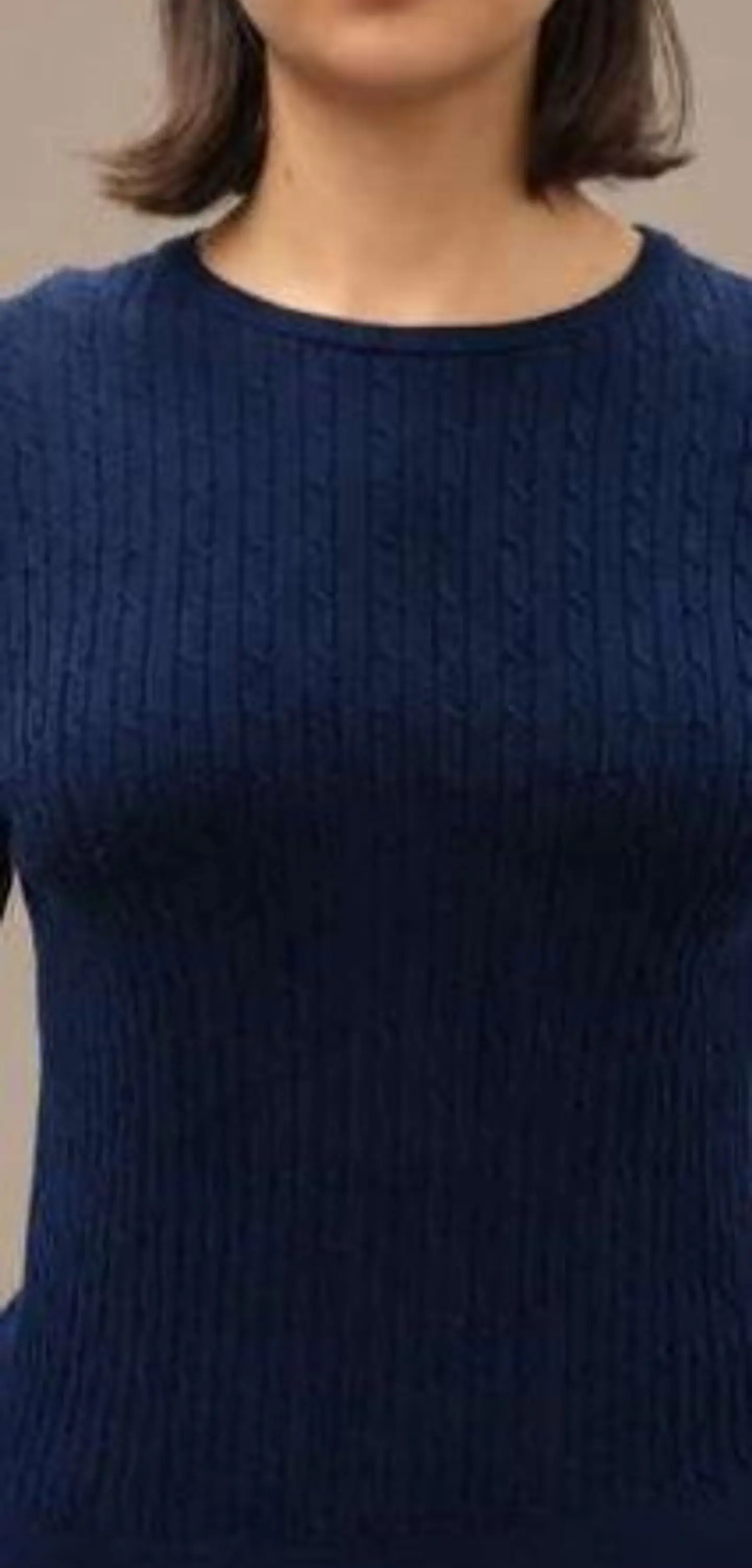Camisola Knit Entrançada Decote Redondo 11