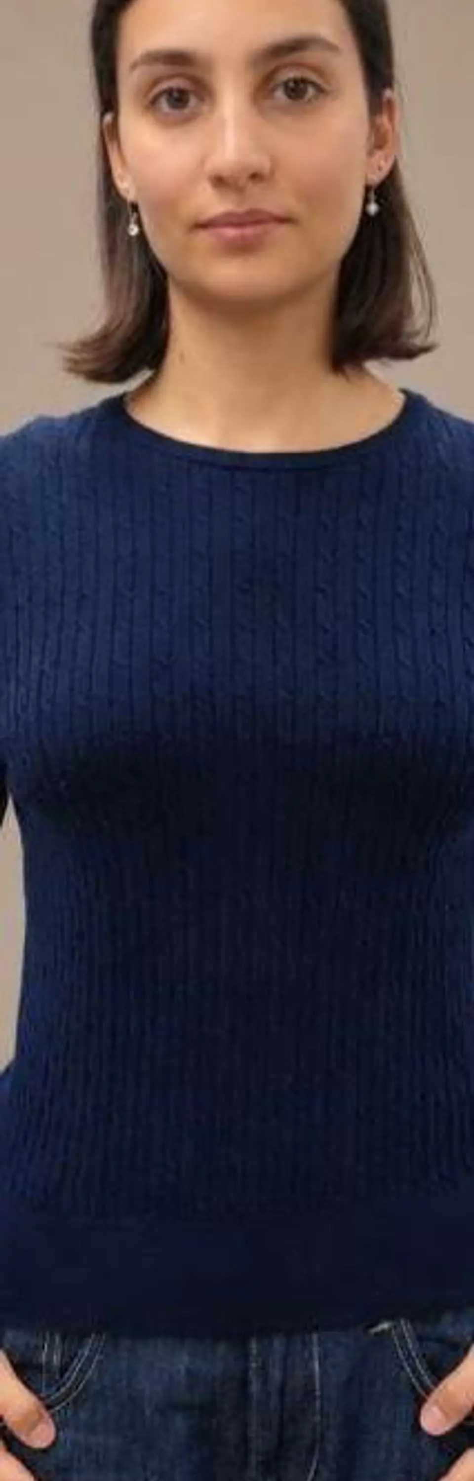 Camisola Knit Entrançada Decote Redondo 11