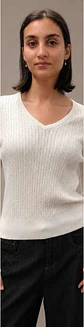 Camisola Knit Entrançada Decote em V - Thumbnail 5