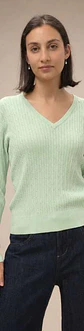 Camisola Knit Entrançada Decote em V - Thumbnail 8