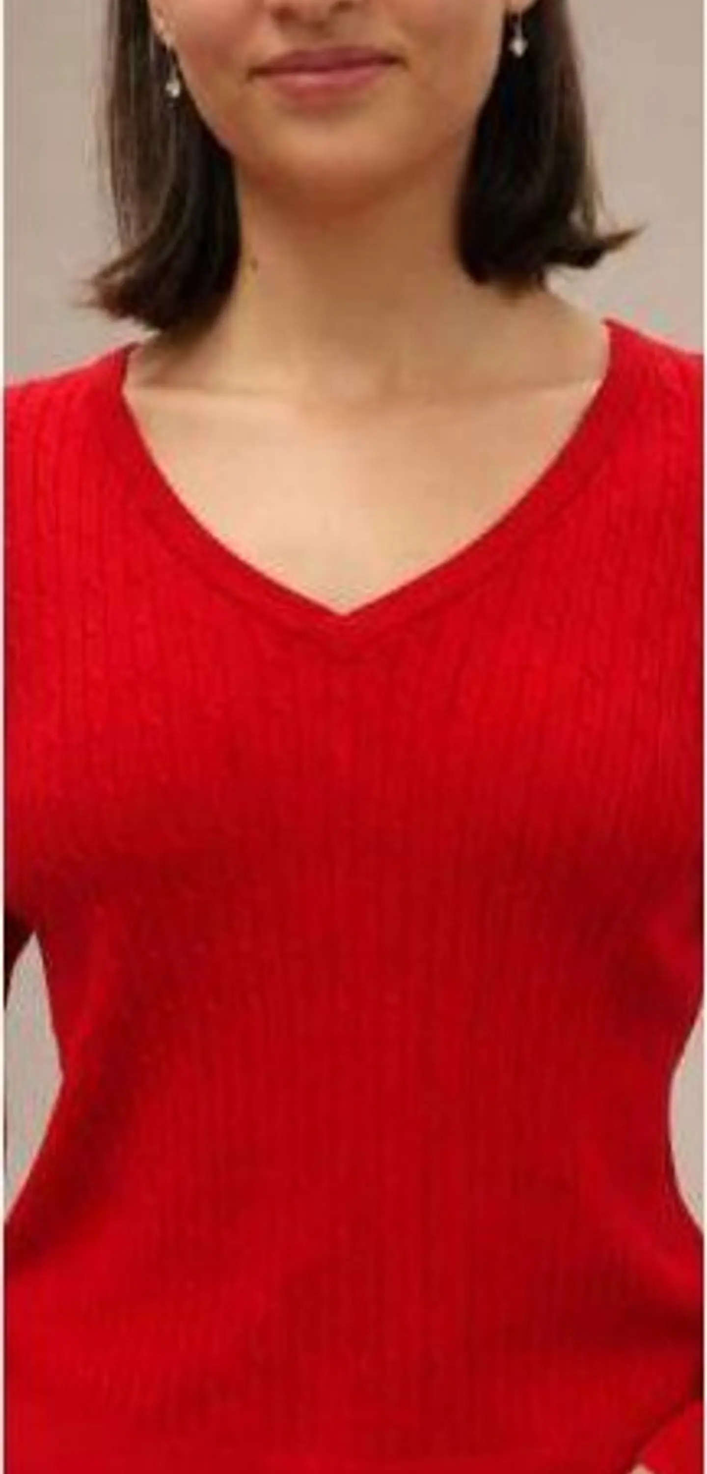 Camisola Knit Entrançada Decote em V 10