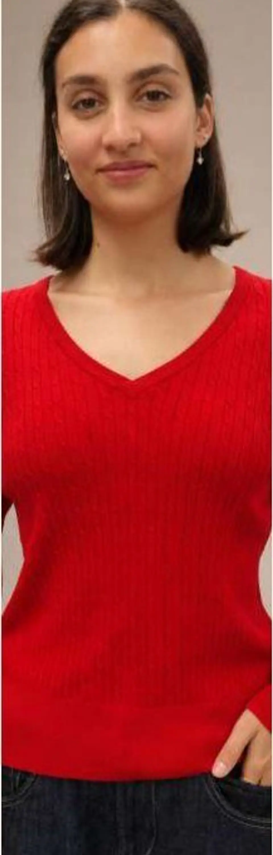 Camisola Knit Entrançada Decote em V 10