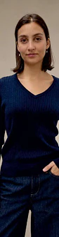 Camisola Knit Entrançada Decote em V - Thumbnail 11