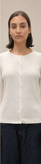 Cardigan Knit Entrançado Decote Redondo - Thumbnail 5
