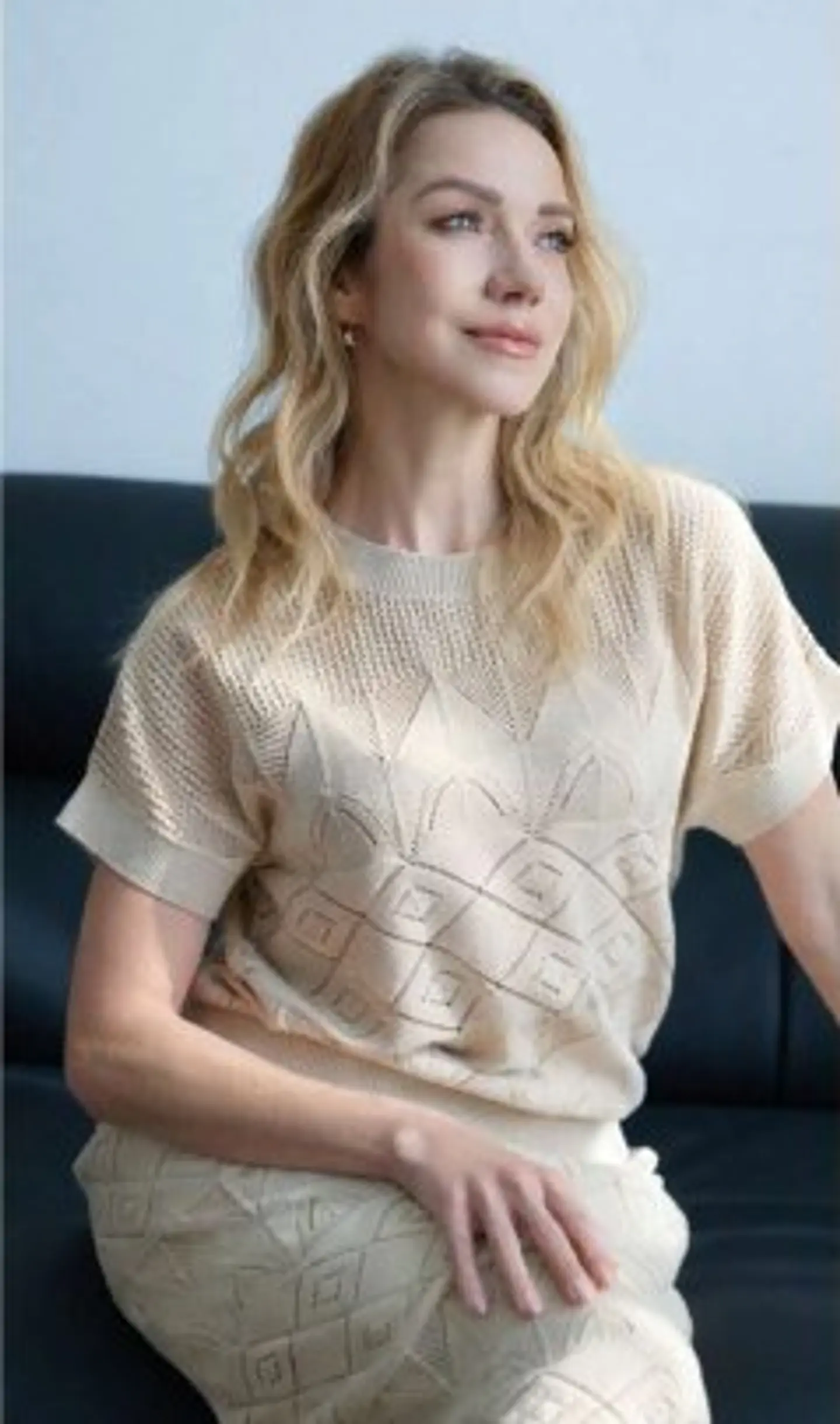 Camisola Knit com Jacquard Manga Curta 1